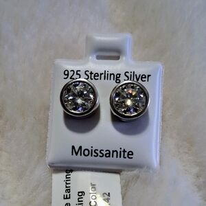 Moissanite 2.0CTW 925 Sterling Silver Pushback Studs.